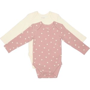 Baby romper lange mouw hartjes 2 stuks maat 50/56 - 98/104