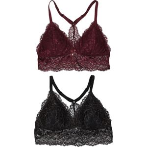 Bralette zwart of paars met kant maat S - XL
