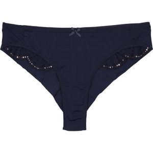 Brazilian slip blauw met pailletten maat M - XXL