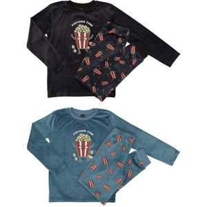 Jongens pyjama popcorn maat 92/98 – 128/134