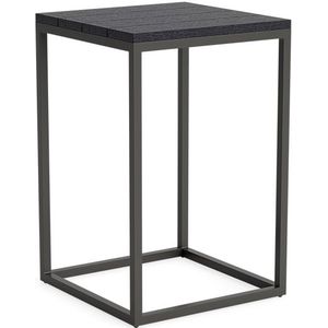 Bijzettafel Gili 50cm Polywood Zwart Vierkant  33x33x51 cm
