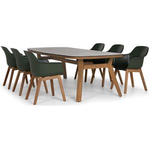 Tuinset Bali 6 personen Keramiek 10021 Semi-ovaal 6 Personen 222x235x75 cm