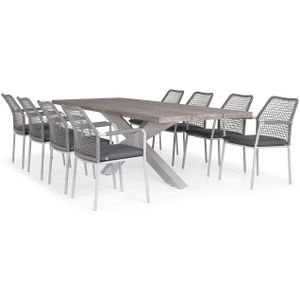 Tuinset Texas 8 personen Teak Grey Rechthoekig 8 Personen 233x398x87 cm