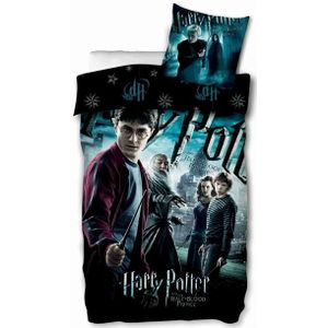 Harry Potter - Dekbedovertrekset - Zwart - 140x200 cm - Wendbaar Design - 100% Katoen