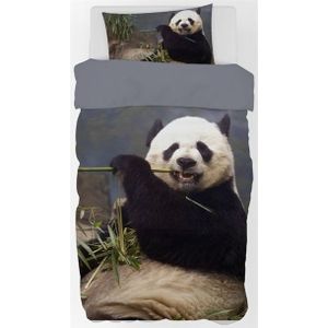Panda beddengoed - 150x210 cm - Grote en schattige panda beer - 100% katoenen beddengoedset