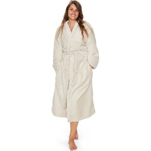 Kamerjas - Maat XXL/XXXL - Zand - Coral fleece zachte badjas - Borg Living