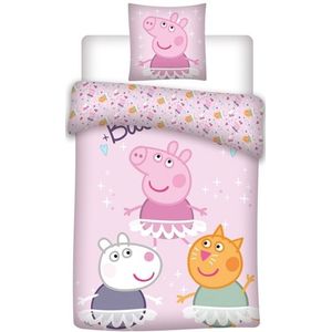 Gurli Gris junior beddengoed 100x140 cm - Gurli Gris en vrienden - 2-in-1 design - 100% katoen