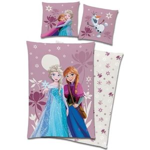 Frozen - Dekbedovertrekset - Lichtroze - 140x200 cm - Anna en Elsa - 100% Katoen