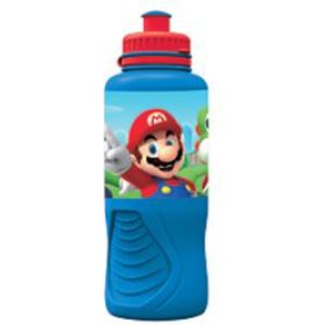 Super Mario - Drinkfles - Blauw en Rood - Plastic - 400 ml