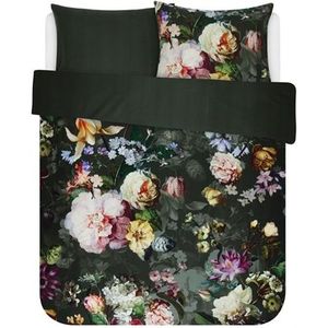 Beddengoed 200x220 cm - Fleur Green - Omkeerbaar tweepersoons dekbed - 100% katoen satijn - Essenza beddengoed