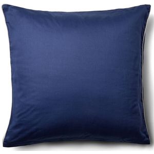 Kussensloop 60x63 cm - 100% katoensatijn - Olga blauwe kussensloop met pipingrand - Extra zacht kussensloop van By Borg