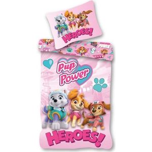 Paw Patrol - Omkeerbaar Dekbedovertrek - Roze - 140x200 cm - 100% Katoen
