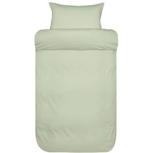 Uni beddengoed 140x220 cm - 100% stonewashed katoensatijn - Harmonie lichtgroen - Høie of Scandinavia beddengoed