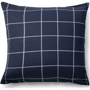 100% katoenen Kussensloop - 60x63 cm - Donkerblauw kussensloop met witte ruiten - Nordstrand Home dekbedovertrek