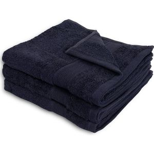 Bamboe handdoek - 50x100 cm - Donkerblauw - Zachte luxe handdoeken van Excellent - By Borg