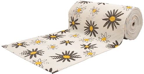 Antislip badmat - Per meter - Wit met bloemen - 65 cm breed - Multifunctionele mat voor natte ruimtes