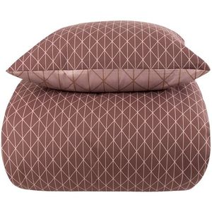 Beddengoed 200x200 cm - Harlequin Peach beddengoedset - 100% Katoen - Borg Living tweepersoons dekbedovertrek