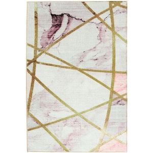 Vloerkleed - Groot vloerkleed 200x300 cm - Los kleed met antislip achterkant - Wit kleed met marmer effect - Zacht kleed van Nordstrand Home Agnes