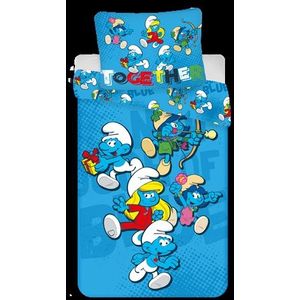 Smurfen peuterdekbedovertrek 100 x 140 cm blauw