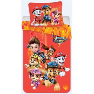 Paw Patrol - Dekbedovertrek - Meerkleurig - 150x210 cm - Team Paw Patrol - 2 in 1 Design