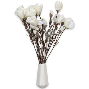 Magnoliatak - 90 cm - Mooie kunsttak met witte bloemen - Decoratie voor in huis