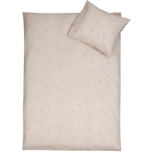 Baby beddengoed 70x100 cm - Beige baby bedset met konijntjes - 100% zacht katoenen beddengoed - Nordstrand Home