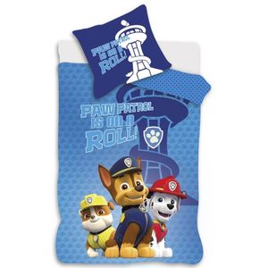 Paw Patrol junior beddengoed 100x140 cm - Paw Patrol Is on a roll - Wendbaar design - 100% katoen
