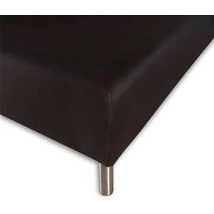 Boxspring hoeslaken 70x200 cm - Zwart - 100% katoen satijn - Faconlaken voor matras