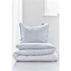 Geruit beddengoed 140x200 cm - Blauw beddengoed in 100% katoensatijn - Checkmate - Auping bedlinnen