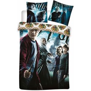 Harry Potter beddengoed 140x200 cm - Harry Potter & Dumbledore - Wendbaar dekbedovertrek - 100% katoen
