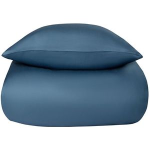 Bamboe baby beddengoed - 70x100 cm - 100% natuurlijk bamboe - Nature By Borg donkerblauw satijn geweven baby dekbedovertrek