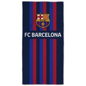 Gestreepte Barcelona handdoek - 70x140 cm - 100% katoen - Zachte badhanddoek met het FC Barcelona logo