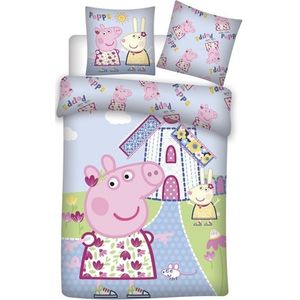 Gurli Gris junior beddengoed 100x140 cm - Gurli Gris windmolen - 2-in-1 design - 100% katoen