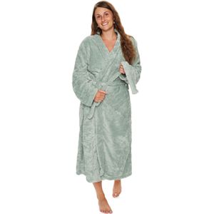 Kamerjas - Maat L/XL - Mintkleurig - Extra zachte koraalfleece badjas - Borg living