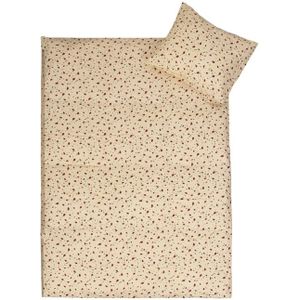 Junior beddengoed 115x135 cm - Geel met lieveheersbeestjes - 100% katoenen beddengoedset