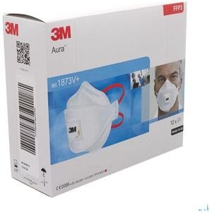 3M - Aura 1873+ - Medisch Mondmasker - Wit - FFP3 - Eenmalig Gebruik