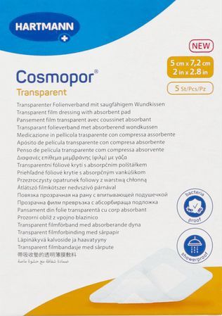 Cosmopor - Eilandpleister - Transparant - Steriel - 5 x 7,2 cm