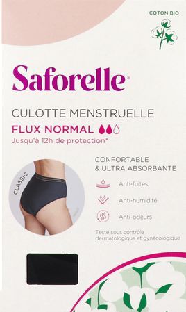 Saforelle - Menstruatie Slip - Normale Vloed - 1 Stuk - Hypoallergeen Biokatoen
