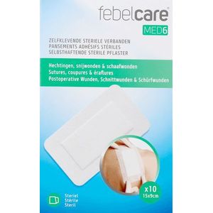 Febelcare Med6 Zelfkl.steriele Verband.15x9cm 10st
