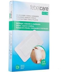 Febelcare Med6 Zelfkl.steriele Verband.15x9cm 10st