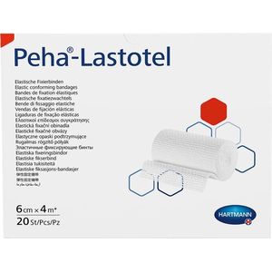 Peha-Lastotel - Elastisch Fixatiezwachtel - 4 m x 6 cm - 20 Stuks - Viscose/Katoen