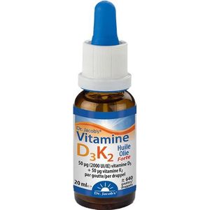 Dr Jacob's - Vitamine D3K2 - Vitamine - 20 ml - D3 en K2 Synergie