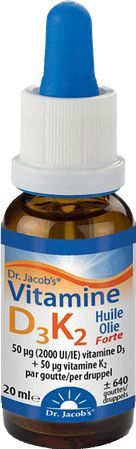 Dr Jacob's - Vitamine D3K2 - Vitamine - 20 ml - D3 en K2 Synergie