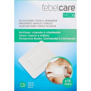 Febelcare Med6 Zelfkl.steriele Verband.10x8cm 10st