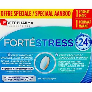 Forté - Stress 24h - Rustgevend Middel - Dubbellaags Tablet - Adaptogene Planten