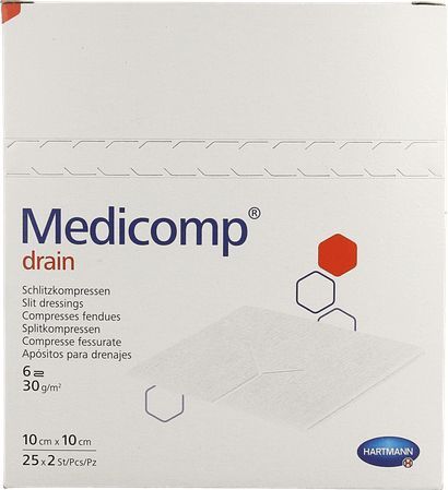Medicomp - Drainkompres - Steriel - 10 x 10 cm - 50 Stuks