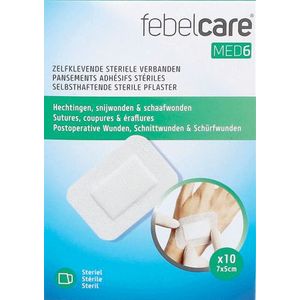 Febelcare Med6 Zelfkl. Steriele Verband.7x5cm 10st