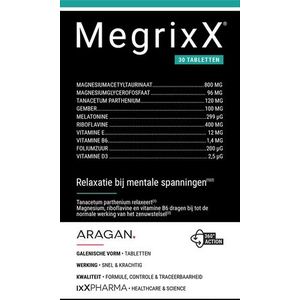 Megrixx - Tabl - 30 Stuks - Geneesmiddel - Voor Ontspanning bij Mentale Spanning