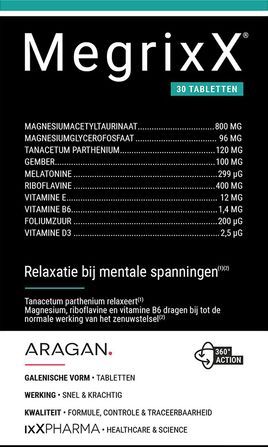 Megrixx - Tabl - 30 Stuks - Geneesmiddel - Voor Ontspanning bij Mentale Spanning