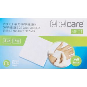 Febelcare Gaaskompres Steriel 5,0x 5,0cm 40x1